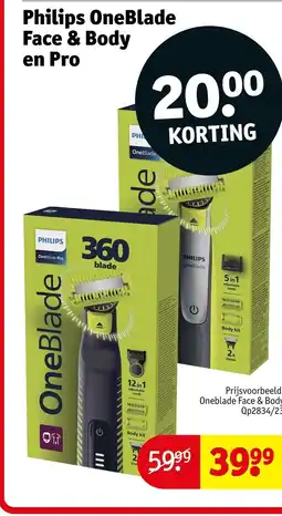 Kruidvat Philips OneBlade Face & Body en Pro aanbieding