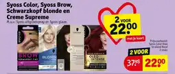 Kruidvat Syoss Color, Syoss Brow, Schwarzkopf blonde en Creme Supreme aanbieding