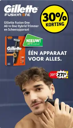 Kruidvat Gillette Fusion One All in One Hybrid Trimmer en Scheerapparaat aanbieding