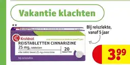 Kruidvat Reistabletten Cinnarizine aanbieding