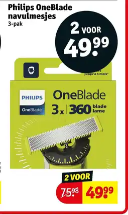Kruidvat Philips OneBlade navulmesjes aanbieding