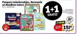 Kruidvat Pampers luierbroekjes, Harmonie en NewBorn luiers aanbieding