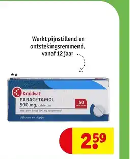 Kruidvat Kruidvat Paracetamol 500 mg, tabletten aanbieding