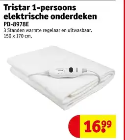 Kruidvat Tristar 1-persoons elektrische onderdeken aanbieding