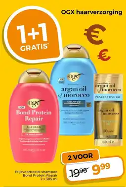 Trekpleister Ogx shampoo bond protein repair aanbieding