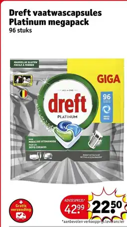 Kruidvat Dreft vaatwascapsules Platinum megapack aanbieding