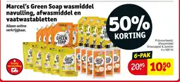 Kruidvat Marcel's Green Soap wasmiddel navulling, afwasmiddel en vaatwastabletten aanbieding