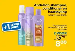 Trekpleister Andrélon shampoo, conditioner en haarstyling aanbieding