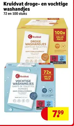Kruidvat Kruidvat droge- en vochtige washandjes aanbieding