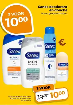 Trekpleister Sanex deodorant en douche aanbieding