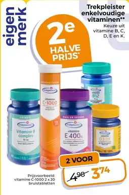 Trekpleister Trekpleister enkelvoudige vitaminen** aanbieding