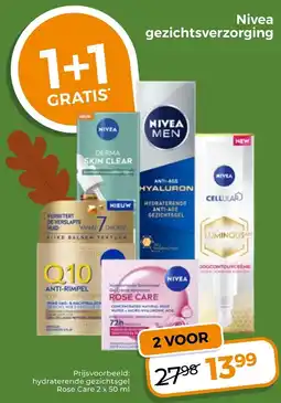 Trekpleister Nivea hydraterende gezichtsgel Rose Care aanbieding