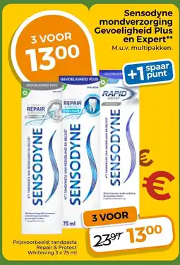 Trekpleister Sensodyne mondverzorging Gevoeligheid Plus en Expert aanbieding
