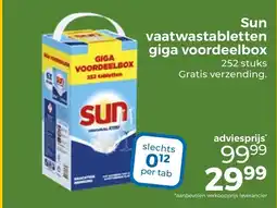 Trekpleister Sun vaatwastabletten giga voordeelbox aanbieding