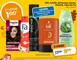 Trekpleister Taft, Got2b, Schauma, Syoss, Palette, Gliss en Fa aanbieding