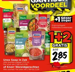Vomar Voordeelmarkt Alle Unox Soep in Zak of Knorr Wereldgerechten aanbieding