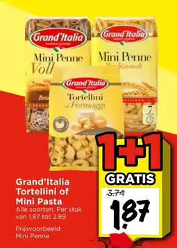 Vomar Voordeelmarkt Alle Grand'Italia Tortellini of Mini Pasta aanbieding
