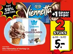 Vomar Voordeelmarkt Alle Ola Viennetta of Hertog IJs aanbieding