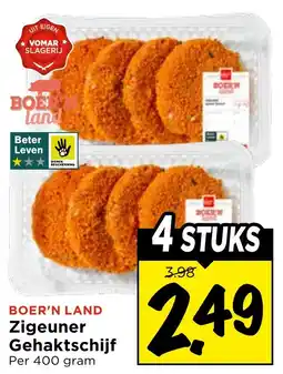 Vomar Voordeelmarkt Boer'n Land Zigeuner Gehaktschijf aanbieding