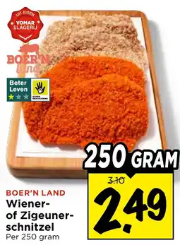 Vomar Voordeelmarkt Boer'n Land Wiener- of Zigeuner-schnitzel aanbieding
