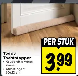 Vomar Voordeelmarkt Teddy Tochtstopper aanbieding