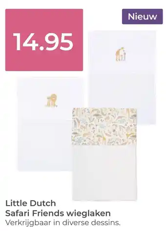 Prenatal Little Dutch Safari Friends wieglaken aanbieding