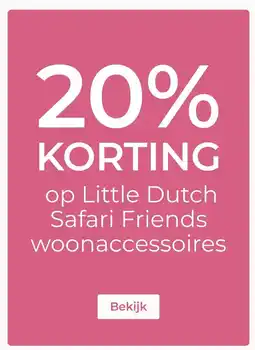 Prenatal Little Dutch Safari Friends woonaccessoires aanbieding