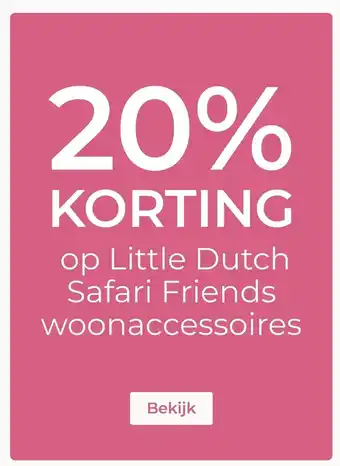 Prenatal Little Dutch Safari Friends woonaccessoires aanbieding