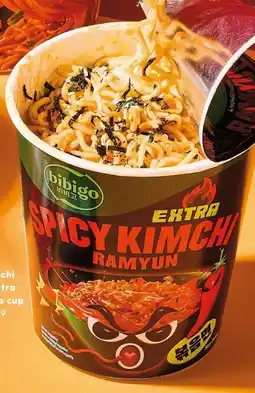 Albert Heijn Bibigo Kimchi ramyun extra spicy noodles cup aanbieding