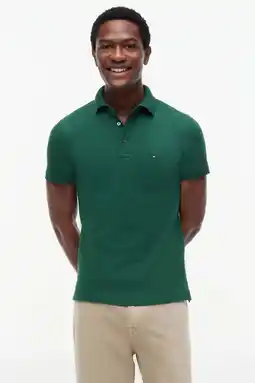 Wehkamp Tommy Hilfiger slim polo donkergroen aanbieding