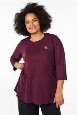 Wehkamp ACTIVE By Zizzi sportshirt met driekwart mouwen - donkerrood aanbieding