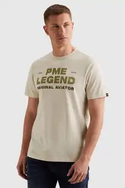 Wehkamp PME Legend regular fit T-shirt met logo - beige aanbieding