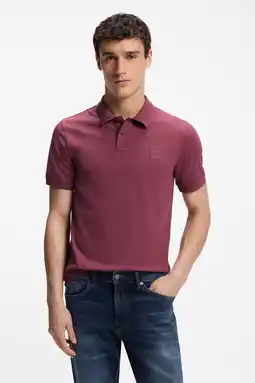 Wehkamp BOSS slim fit polo Plus Size - medium rood aanbieding