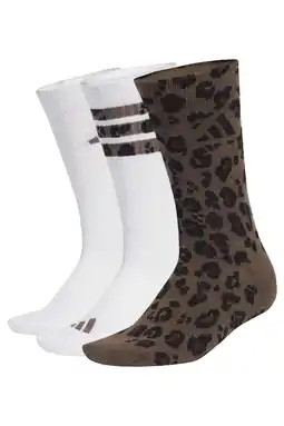 Wehkamp adidas Performance sportsokken - bruin/wit (set van 3) aanbieding