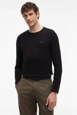 Wehkamp Tommy Hilfiger slim fit longsleeve met logo - zwart aanbieding