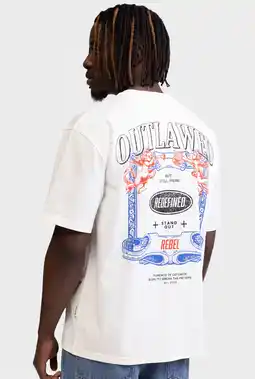 Wehkamp Redefined Rebel boxy T-shirt met backprint - ecru aanbieding