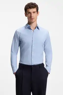 Wehkamp BOSS slim fit overhemd - lichtblauw/pastelblauw aanbieding
