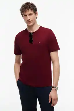 Wehkamp Tommy Hilfiger regular fit T-shirt - burgundy aanbieding