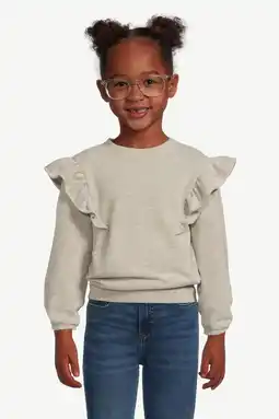 Wehkamp Anytime trui met glitter en ruches beige melange aanbieding