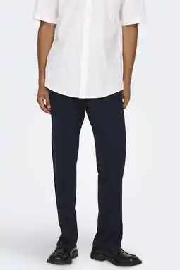Wehkamp ONLY & SONS regular chino donkerblauw aanbieding