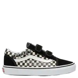 Wehkamp Vans Old Skool leren suède geruite sneakers - zwart/ecru aanbieding