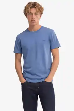 Wehkamp Superdry slim fit gemêleerd T-shirt - blauw aanbieding