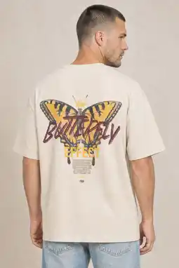 Wehkamp Kultivate oversized T-shirt met backprint - zand aanbieding
