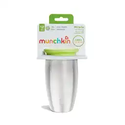Etos Munckin Drinkbeker Miracle Sippy Cup Roestvrij Staal Groen 296 ML aanbieding