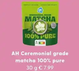 Albert Heijn AH Ceremonial grade matcha 100% pure aanbieding