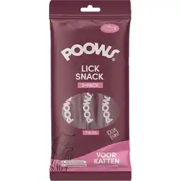 Jumbo Poows Lick Snack kat zalm 3x15 g aanbieding