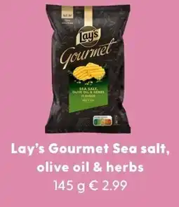 Albert Heijn Lay's Gourmet Sea salt, olive oil & herbs aanbieding