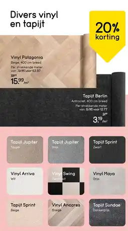Leen Bakker Divers vinyl en tapijt aanbieding