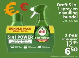 Trekpleister Dreft 3-in- 1 spray en navulling bundel aanbieding