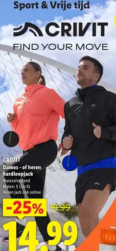Lidl Crivit Dames of heren hardloopjack aanbieding